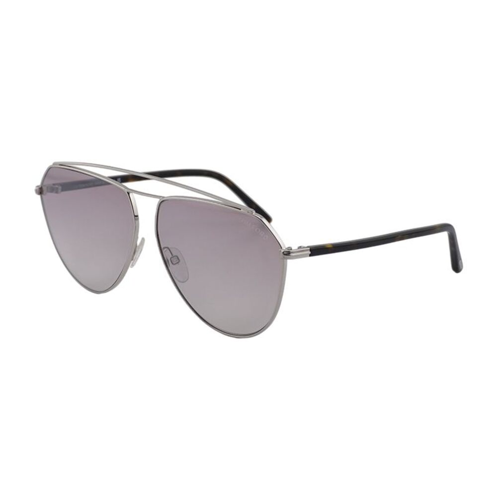 Tom Ford Sunglasses Aviator Full Rim, Shiny Palladium Frame and Brown Gradient